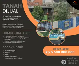Dijual Tanah Pinggir Jalan Raya Moh. Kahfi II - lokasi super strategis