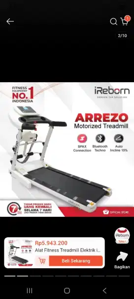 Dijual murah Alat Treadmill ARREZO ireborn