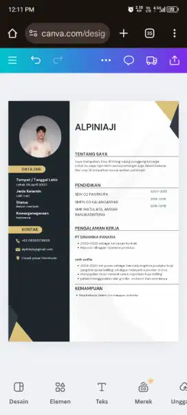 Pengalaman di barista/bagian produksi kopi keliling