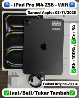 Ipad pro m4 256gb second like new bh:100% bisa cicilan 0%