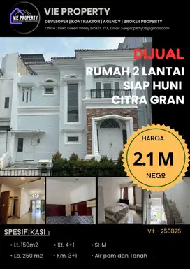 Jual Cepat Rumah Cantik Semi Furnish Siap Huni. CitraGran Cibubur.