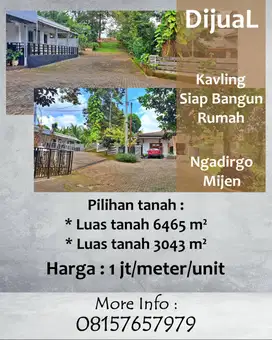 Ready Kavling Siap Bangun di Mijen Dijual Cepat BU