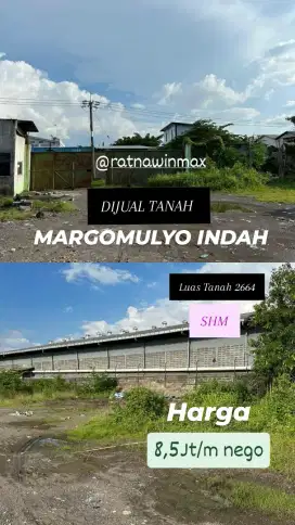 Dijual Tanah di Margomulyo Indah