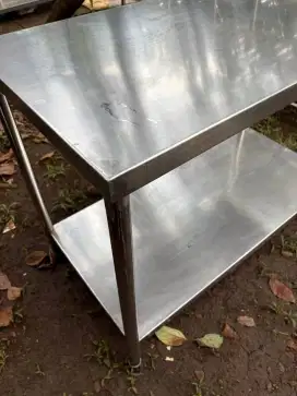 meja stainless steel 2 susun