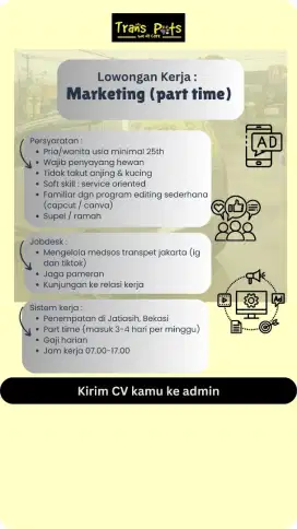 Lowongan Marketing Part Time