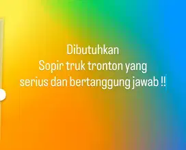 Dibutuhkan sopir truk tronton