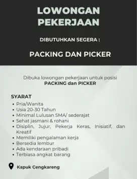Lowongan Packing dan Picker