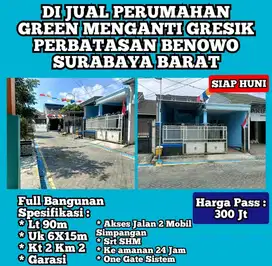 Di Jual Perumahan Green Menganti Gresik Perbatasan Benowo Surabaya