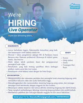 Live Operator/Moderator Host Live