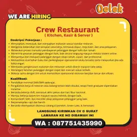CREW RESTORAN (COOK, KASIR, SERVER)