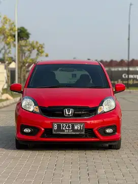 Low km 33rb! Honda Brio E CVT NIK 2017 Merah Tangan pertama AT AGYA