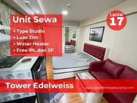 Studio Furnished ada water heater apartment Bassura City