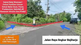 Jual rumah tanah pinggir jalan raya murah di Bejiharjo Gunung Kidul