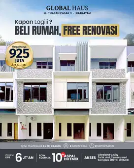 Townhouse Global Haus Lokasi Strategis Jalan Tuasan Sekitar Krakatau