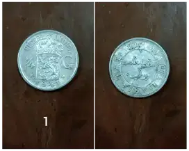 Uang Koin Kuno 1/4 Gulden Nederl. Indie. Tahun 1941