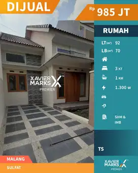 Rumah Baru Minimalis Siap Huni Di Sulfat, Blimbing Malang
