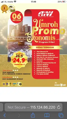 Umroh Murah 24jt tgl 06 Sept - 13 Sept