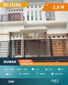 Dijual Rumah Siap Huni 2 Terawat Di Sawojajar Malang