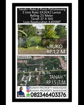 Tanah Jl Poros Pattalassang 17 X 100 Dkt Rindu Alam Poros Jalanan