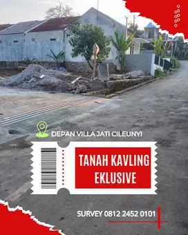 Tanah kavling Bandung Timur depan Villa jati Cileunyi