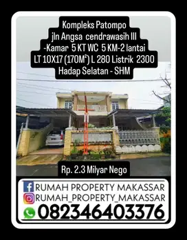 Kompleks Patompo jln Angsa cendrawasih III,Makassar Kmr 5 WC 5-2 Lti
