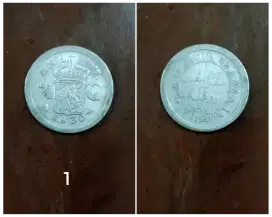 Uang Koin Kuno 1/4 Gulden Nederl. Indie. Thn 1930 / 1920 / 1919 / 1917