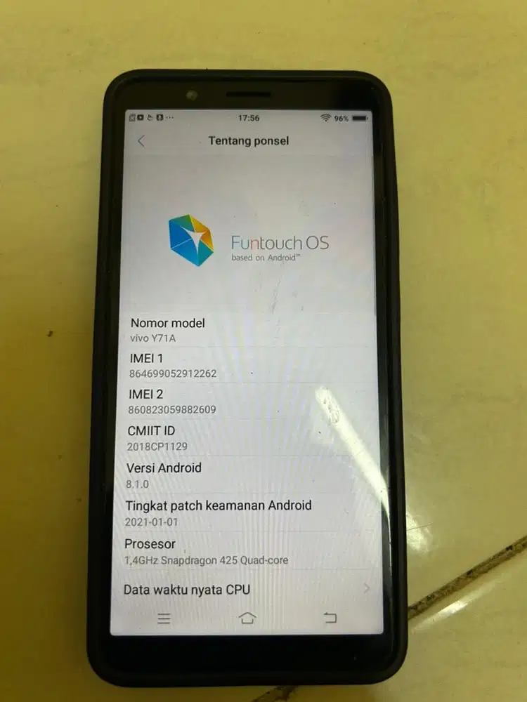Dijual hp vivo Y71A 6/128