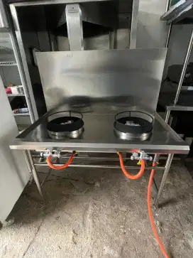 Kompor 2 Tungku Table Type w/ Backsplash