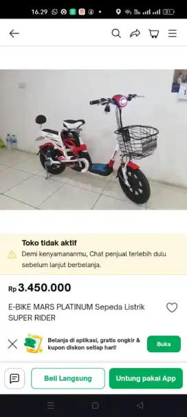 Sepeda listrik masih bagus siap pakai