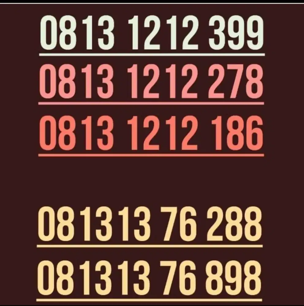 NOMOR CANTIK telkomsel  11 digit rapi seri 1212