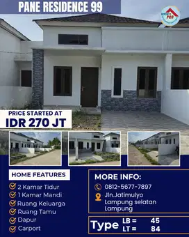Rumah cluster murah dekat dengan pasar Jatimulyo