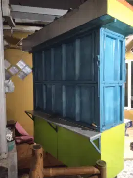 Gerobak both kontener terbuka