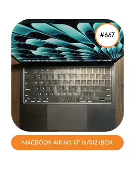 #667 Macbook Air M3 13 Midnight 16/512 Ibox Garansi 23 Oct 25 BH 100%