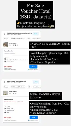 Jual Voucher Hotel (BSD, Jakarta, Bekasi)