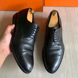 Hugo boss Derby Formal Black Work Leather Shoes Pria Sepatu Size 42