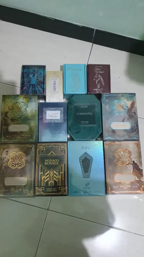 Parfum mykonos, velixir, amthra, rasasi, afnan.