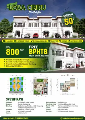 RUMAH DIJUAL MINIMALIS MODERN LOKASI STRATEGIS CIBIRU INDAH