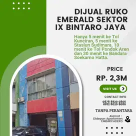 Dijual Ruko Strategis  2.5 lantai di Bintaro Jaya Sektor 9