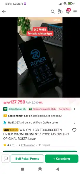 LCD Redmi 9t / Poco M3