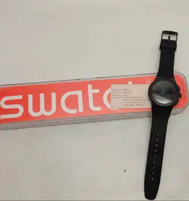 Jam Swatch Ultra Black Chronograph Original