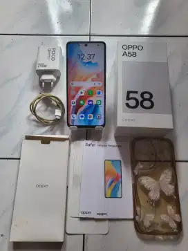 Oppo A58 ram6/128gb resmi fulset mulus normal semua no minus