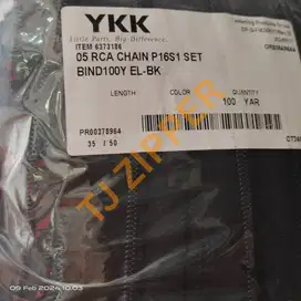 Meteran Resleting YKK gigi plastik nomer 5 Hitam - 05 RCA CHAIN