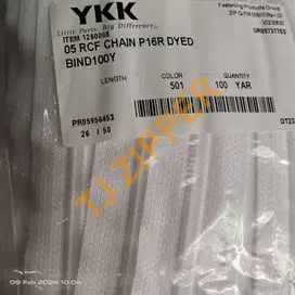 Resleting YKK Meteran no.5 gigi plastik putih - 05 RCF CHAIN 501