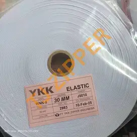Karet Elastic YKK 30MM atau 3CM WNN8 J5010 Putih