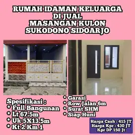 Jual Rumah Masangan Kulon Sukodono Sidoarjo Cash Kpr Rumah Siap Huni