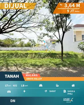 Tanah Kavling Posisi Mainroad Araya Valley Malang