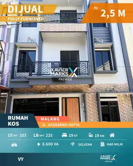 Rumah Kos Eksklusif Furnish Full di Suhat Lowokwaru Malang