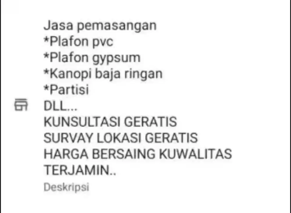 Jasa pemasangan plafon gipsum,+les.bergaransi.
