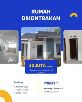 Disewakan Rumah Minimalis Nyaman, Aman dan Asri type 40
