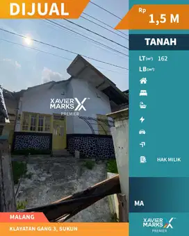Harga Miring Dijual Tanah di Klayatan Gang 3 Sukun Kota Malang